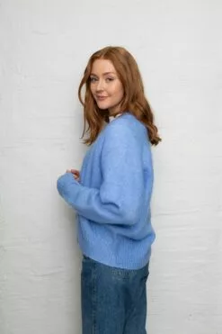 Second Female Brook Knit Boxy Cardigan - Cornflower Blue -Second Female Salg innkj psm te uke33 157