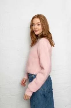 Second Female Brooky Knit Puff O-Neck - Silver Pink -Second Female Salg innkj psm te uke33 197