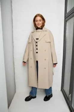 Second Female Silvia Classic Trenchcoat - Warm Grey -Second Female Salg innkj psm te uke33 238