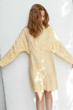 Second Female Belladonna New Dress - Ochre -Second Female Salg innkj psm te uke33 295