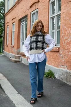 Second Female Louisa Knit Vest - Black -Second Female Salg innkj psm te uke33 40