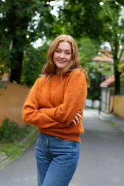 Second Female Brooky Knit Puff O-Neck - Cinnamon Stick -Second Female Salg innkjopsmote uke34