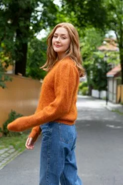 Second Female Brooky Knit Puff O-Neck - Cinnamon Stick -Second Female Salg innkjopsmote uke34 3