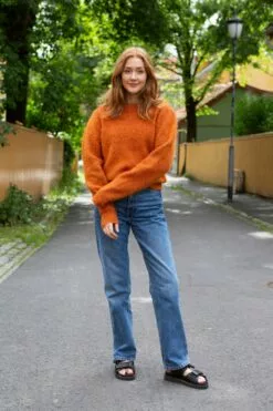 Second Female Brooky Knit Puff O-Neck - Cinnamon Stick -Second Female Salg innkjopsmote uke34 7