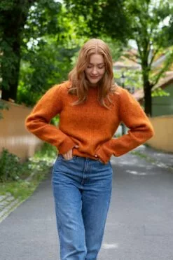 Second Female Brooky Knit Puff O-Neck - Cinnamon Stick -Second Female Salg innkjopsmote uke34 8