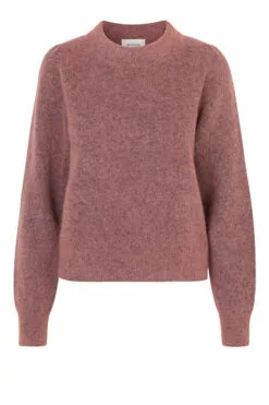 Second Female Brooky Knit Volumen O-Neck - Desert Sand