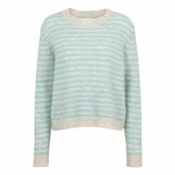 Second Female Amaris Knit O-neck - Aqua Haze