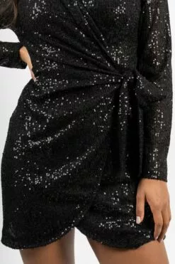 Second Female Shine On Wrap Dress - Black -Second Female Salg modell uke46 1 44