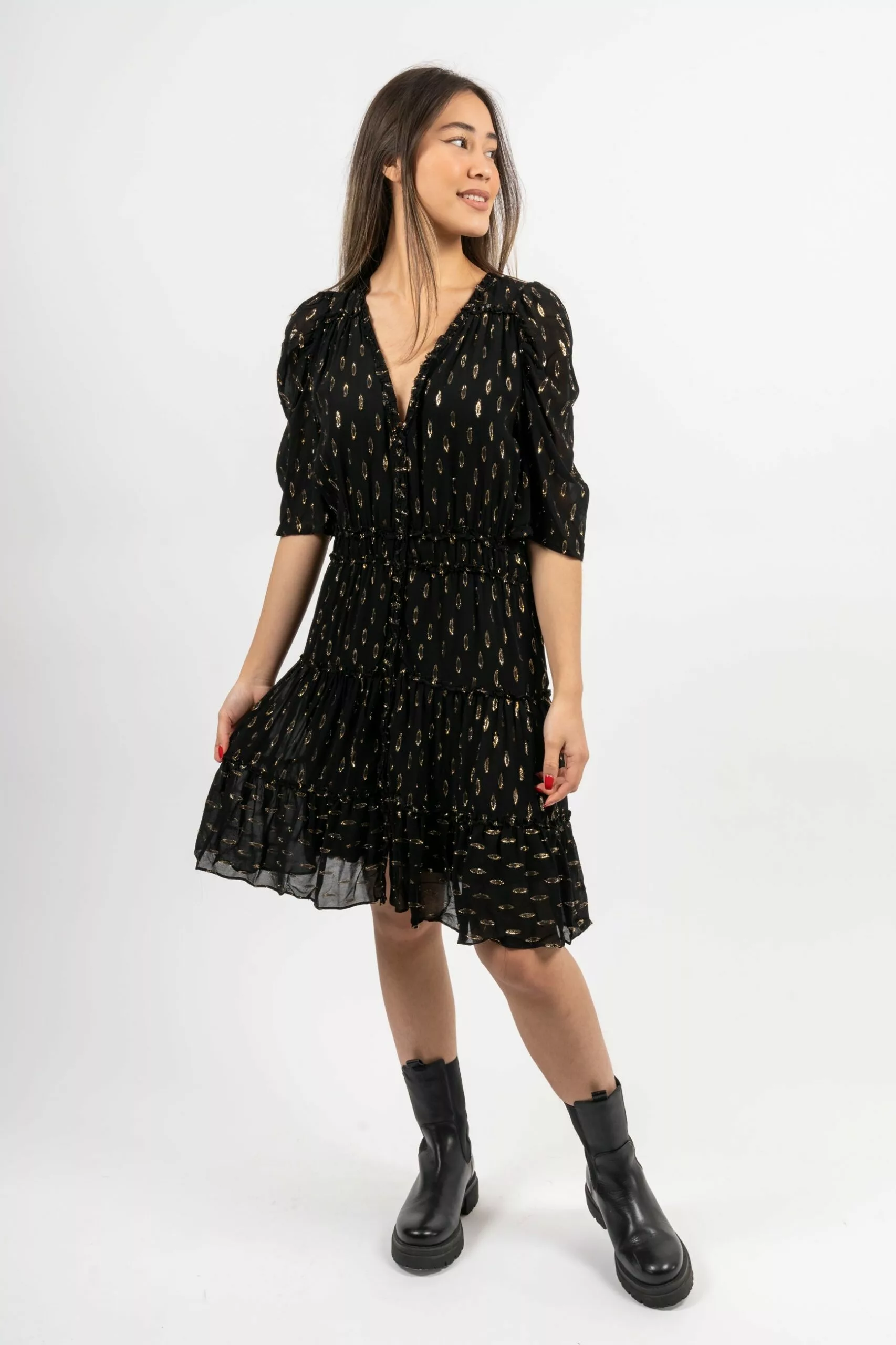 Second Female Chavella Waist Dress - Black 4 Second Female Chavella Waist Dress - Black - Bilde 4