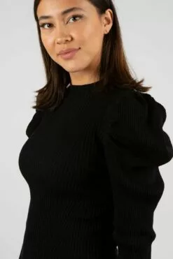 Second Female Canillu Knit O-Neck - Black -Second Female Salg modellbilder uke32 224