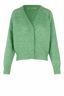 Second Female Brook Knit Boxy Cardigan - Laurel Green