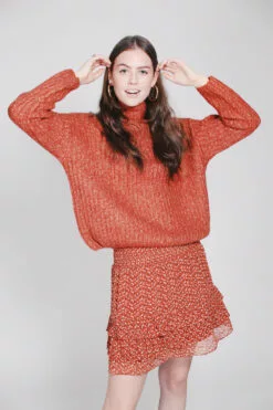 Second Female Ambra Knit T-neck - Carnelian -Second Female Salg w2rBDk6SSmSt8wo6Rm1K Photo 23 09 2018 16 18 16