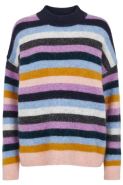 Second Female Maville Knit Loose Multi O-neck - English Lavender