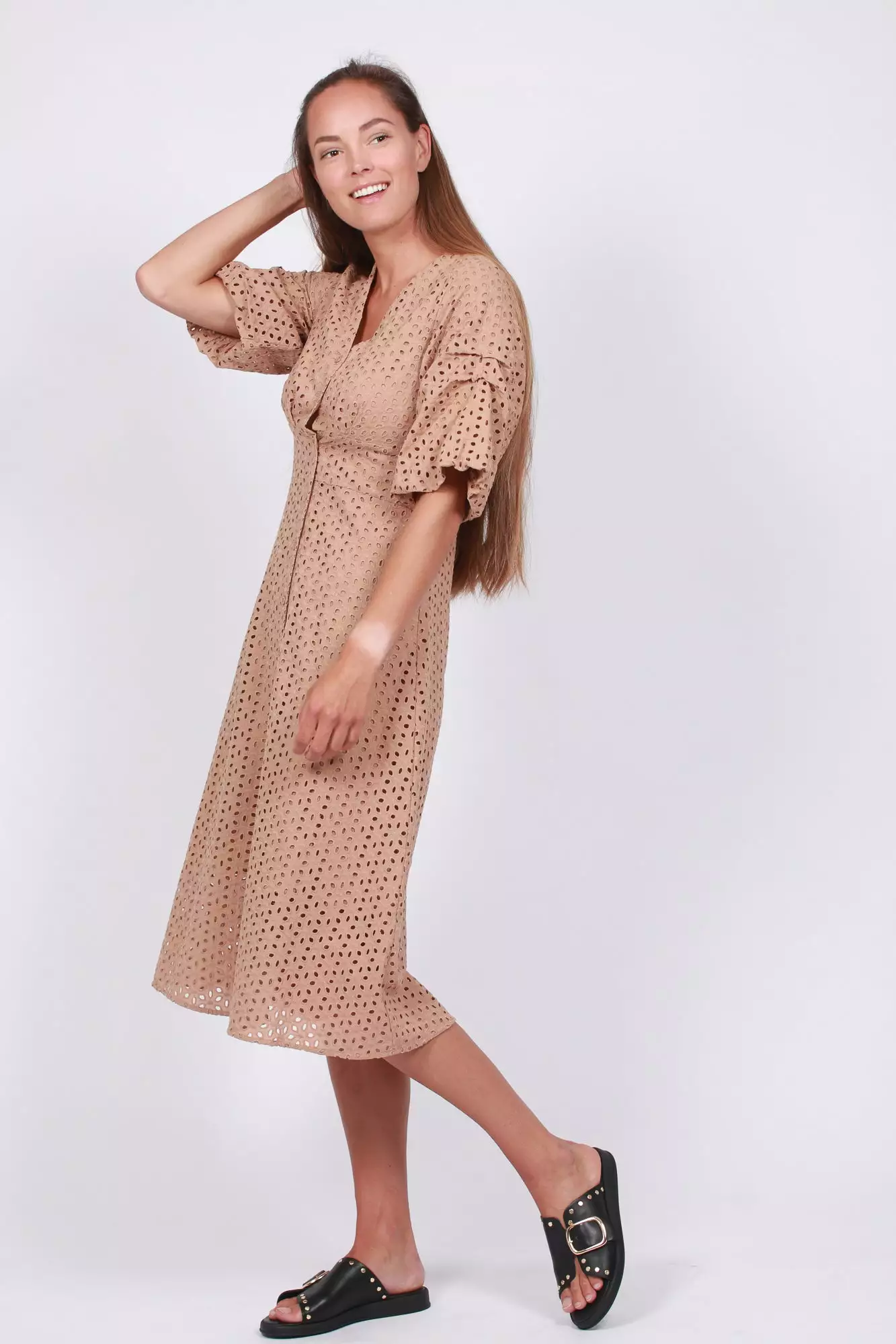 Second Female Milly SS Dress - Praline 3 Second Female Milly SS Dress - Praline - Bilde 3